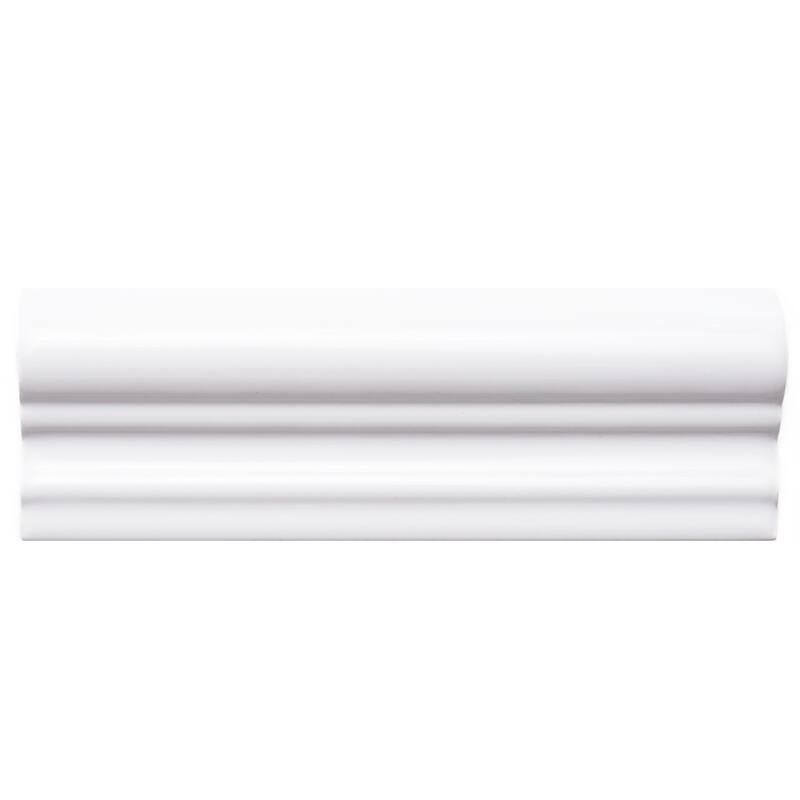 The Tile Life Fresno 2x6 White Ceramic Chair Rail Wall Tile - Case of 20 (1.67 Sq. ft.) - Case of 20 (1.67 Sq. ft.)