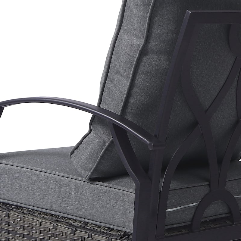 3 Piece Patio 25" W Swivel Chair Seating Group with Cushions