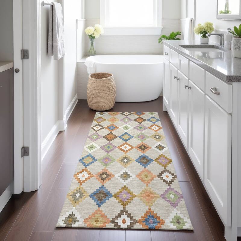 Machine Washable Indoor/ Outdoor Global Ahmet Chantille Rug