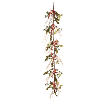 Transpac Fabric 63 in. Multicolor Harvest Persimmon Garland