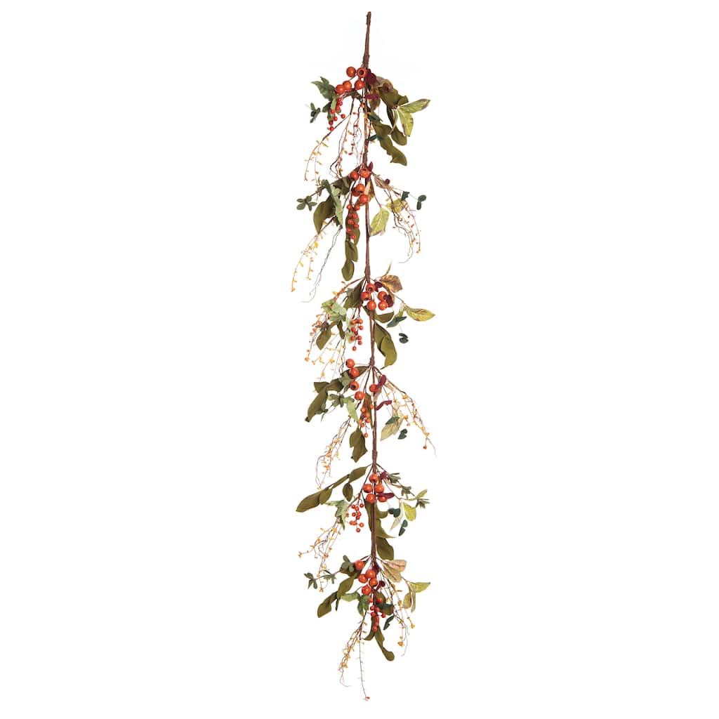 Transpac Fabric 63 in. Multicolor Harvest Persimmon Garland