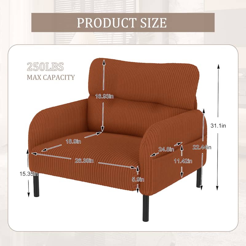 Orange Side Chair Accent Chair Office Chair, Comfortable Coffee Chair Lobby Chair Padded Chair Sofa Chair