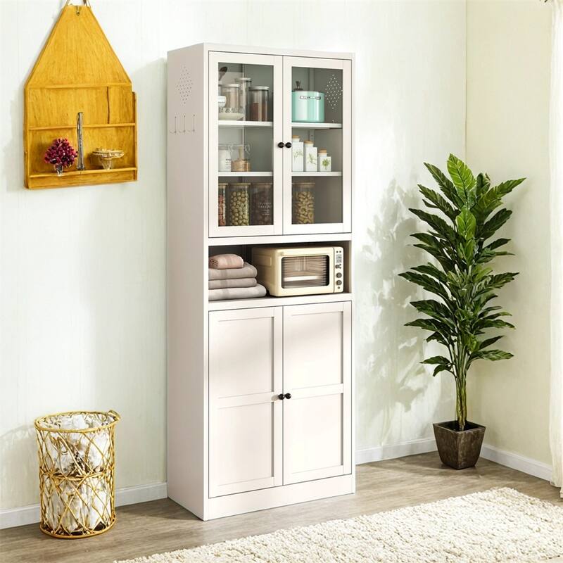 Metal Kitchen Pantry Cabinet,72" Tall Storage with Adjustable Shelves