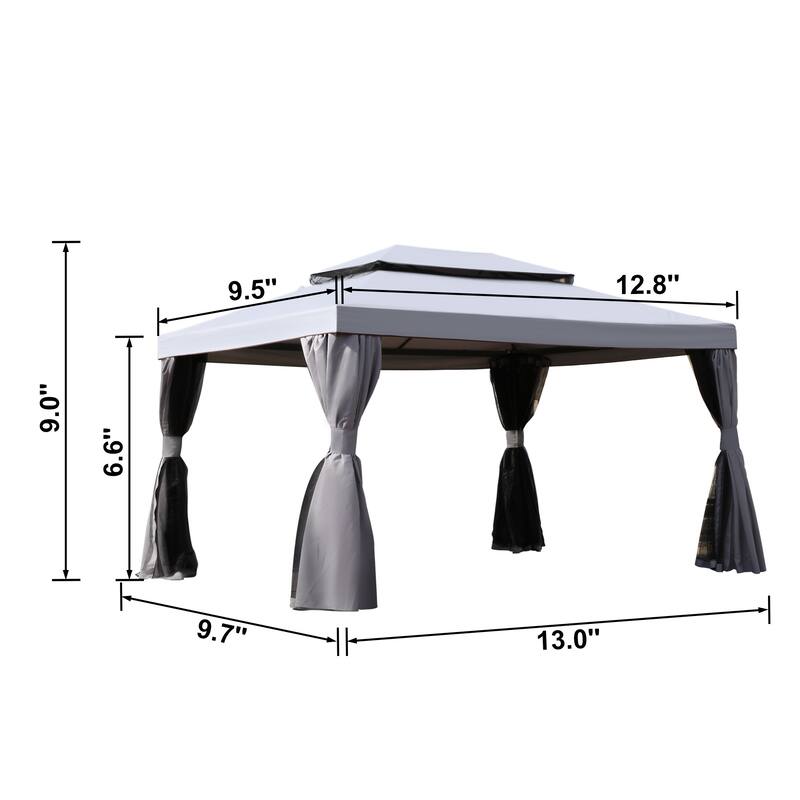 Clihome 10x13Ft Square Pop-up Patio Gazebo Canopy Shelter