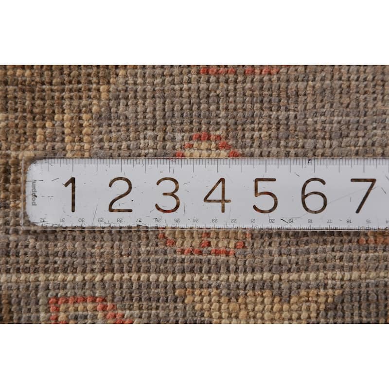 Hand Knotted Oriental 100% Wool Carpet Transitional All-Over Greys & Charcoal Oushak Area Rug - 9' 8'' X 8' 3''