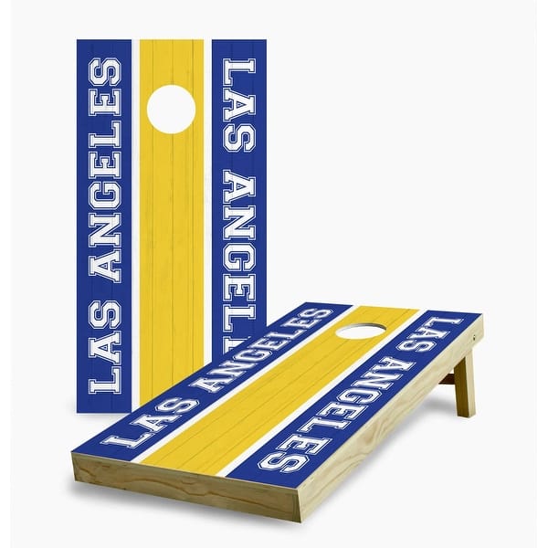 slide 2 of 7, Los Angles Rams Striped Cornhole Game (Choose Wraps or Boards) 2x4 Boards (24" x 48") - Include ALL Accessories