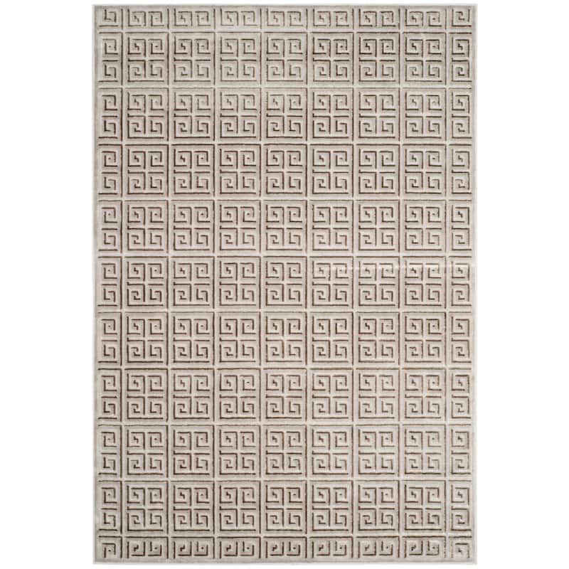 SAFAVIEH Paradise Francisca Geometric Silver Viscose Rug - 4' x 5'7" - Silver