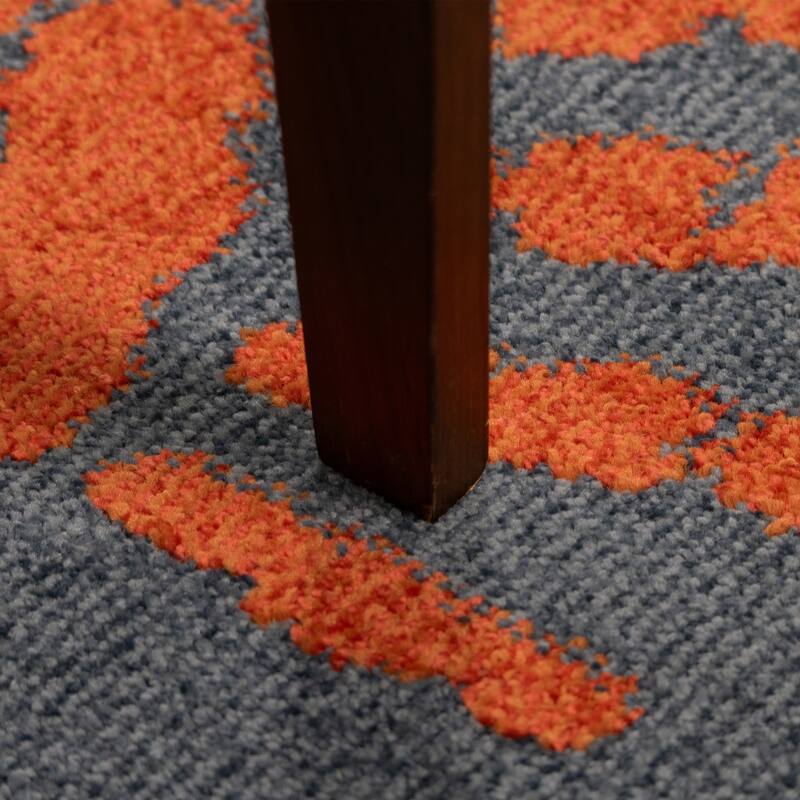 Orian Rugs Playroom Handprints Blue Stain Resistant Kids Area Rug