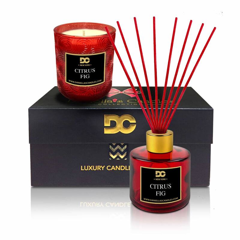 DANIELLA'S CANDLES Reed Diffuser and Candle Gift Set - Citrus Fig