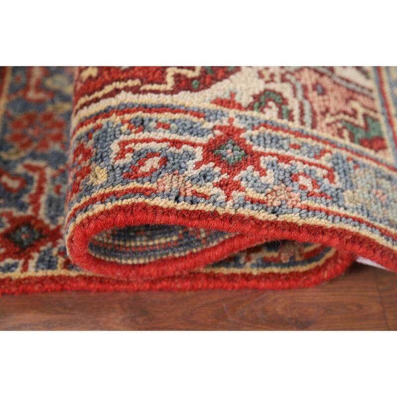 Geometric Heriz Serapi Oriental Accent Rug Hand-Knotted Wool Carpet - 2'0" x 3'0"