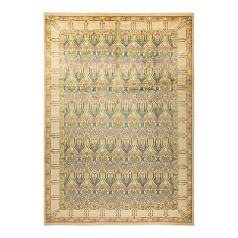 Arts & Crafts, One-of-a-Kind Hand-Knotted Area Rug - Ivory, 10' 1" x 13' 10" - 10' 1" x 13' 10"