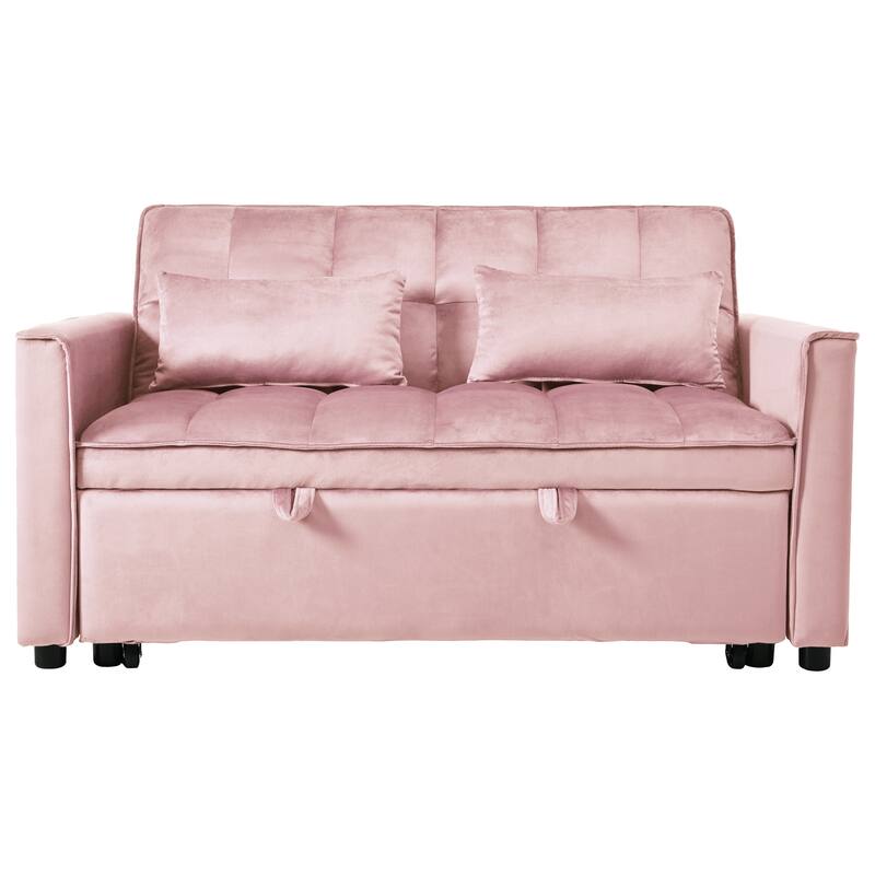 3-in-1 Pull Out Couch Bed with Reclining Backrest and Pillows