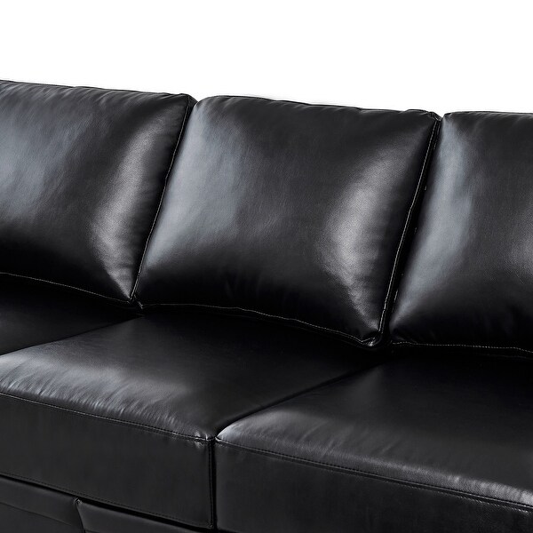 Devota Transitional Leather Solid Wood Sofa With Nailhead Trim