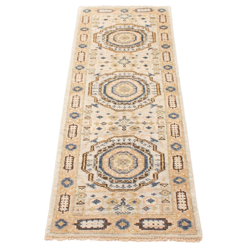 ECARPETGALLERY Hand-knotted Jules Serapi Light Grey Wool Rug - 2'6 x 8'0