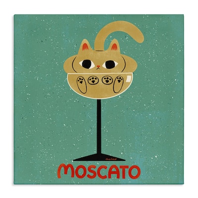 Stupell Moscato Feline Wine Canvas Wall Art Design By Carrie Cantwell