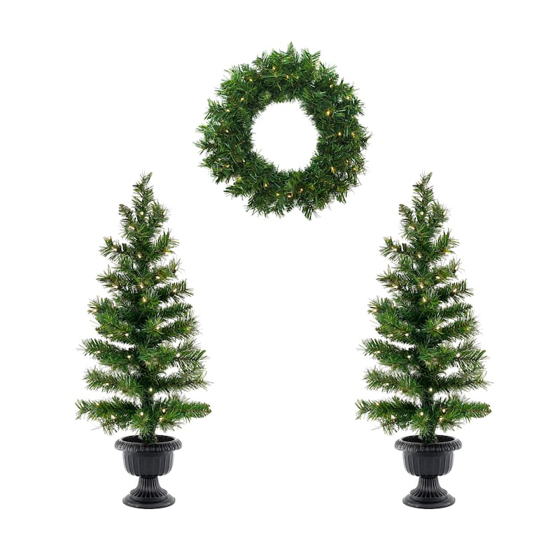 National Tree Company Warm Welcome Bundle Pre-Lit Assortment - 3 ft