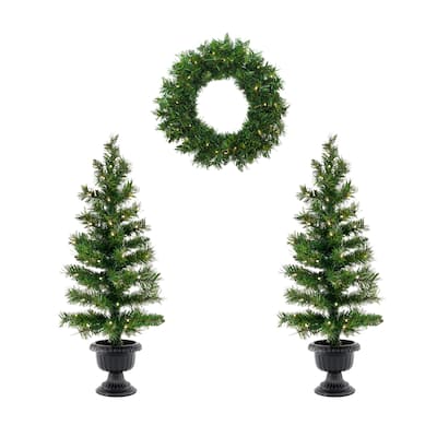 National Tree Company Warm Welcome Bundle Pre-Lit Assortment - 3 ft