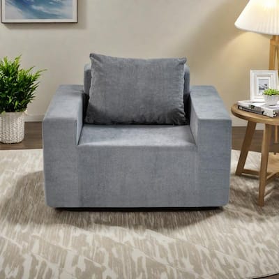 Polyester Foam Sofa in Box with High-Density Bean Bag Chair and Pillow, Waterproof and Anti-Slip