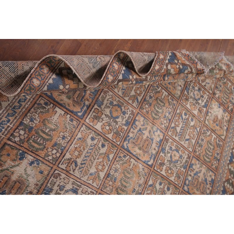 Bakhtiari Persian Vintage Area Rug Handmade Orange Wool Carpet - 6'5"x 9'4"