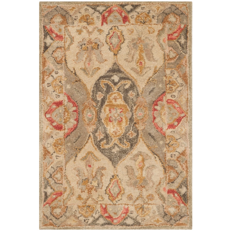SAFAVIEH Handmade Antiquity Eman Traditional Oriental Wool Rug - 2' x 3' - Beige/Multi