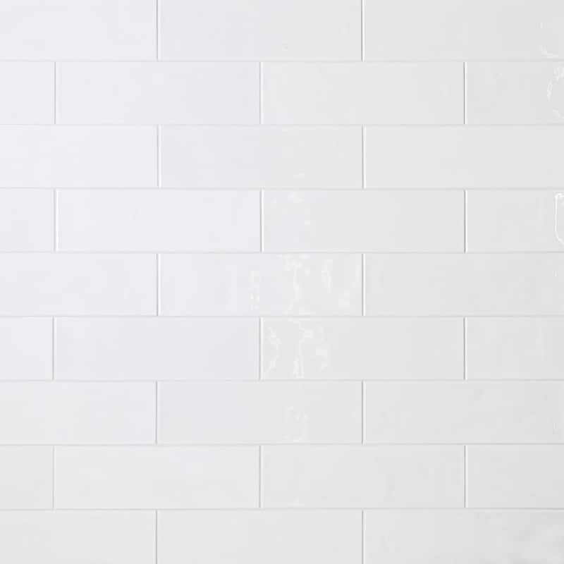 Cruz Bay Studio BE3 Bedouin - 4" x 12" Brick Wall Tile - Glossy Visual - White Gloss