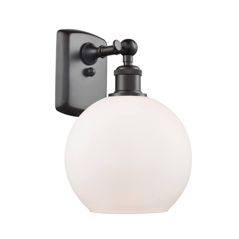 Innovations Lighting 516-1W-13-8 Athens Sconce Athens 13" Tall Wall - Oil Rubbed Bronze / Matte White