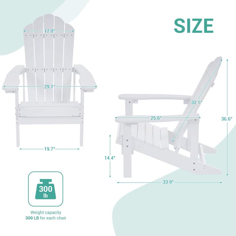 BONOSUKI Outdoor Faux Wood HIPS Patio Adirondack Chair