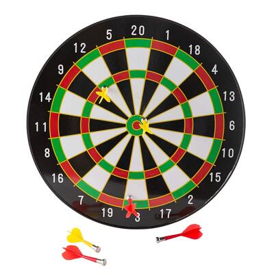 HearthSong 16-Inch diam. Indoor Magnetic Dartboard and Six Magnetic Darts Set