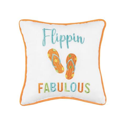 10" x 10" Flippin Fabulous Embroidered Throw Pillow