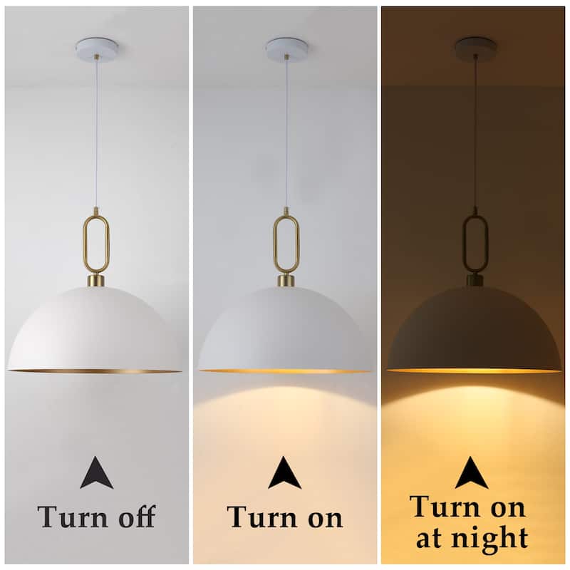 1-Light Industrial Pendant Light with Metal Shade for Study Dining Room Kitchen Island