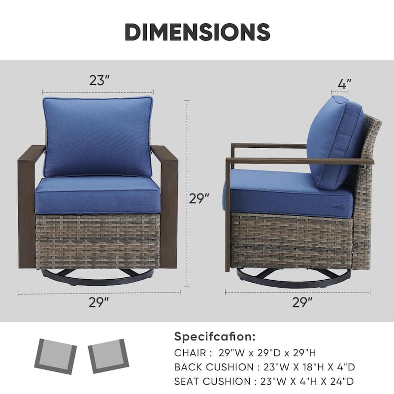 Gymojoy Patio Wicker Rocking Glider Chair