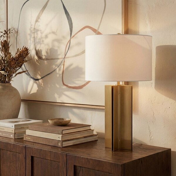 SAFAVIEH Couture Rollins 27-Inch Square Metal Table Lamp - 15