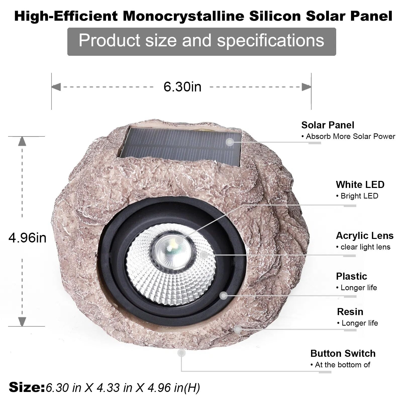 Rock light solar on sale