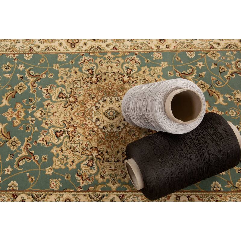 Izmir Collection Beige/Green Transitional Floral/Botanical Area Rug