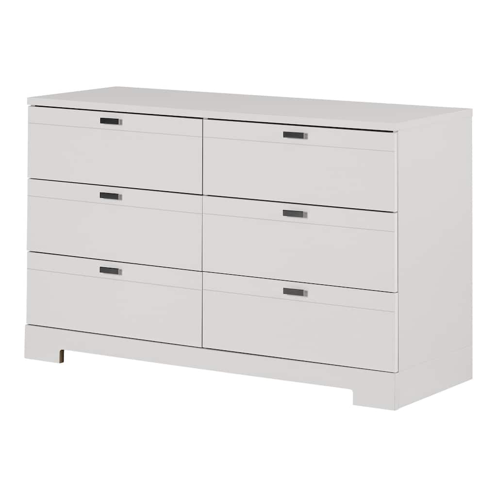 6-Drawer Soft Gray Dresser with Contemporary Lines, Smooth Glide Storage Drawers, and Versatile Bedroom Style