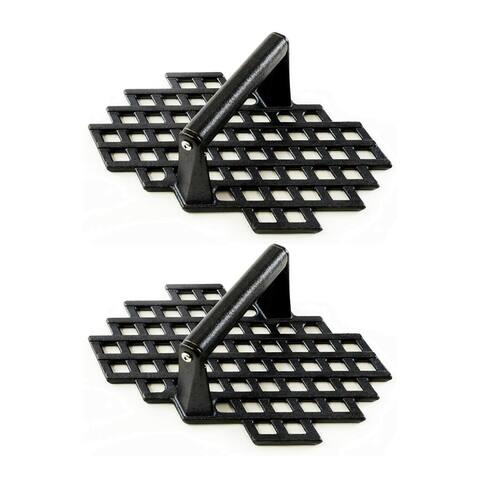 Charcoal Companion Cast Iron Grill Marks Press (2-Pack)