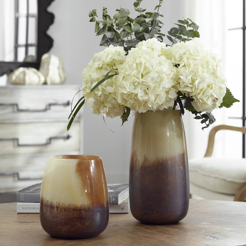 Uttermost 18047 Desert Wind 12-1/4" Tall Glass Vase - Set of 2
