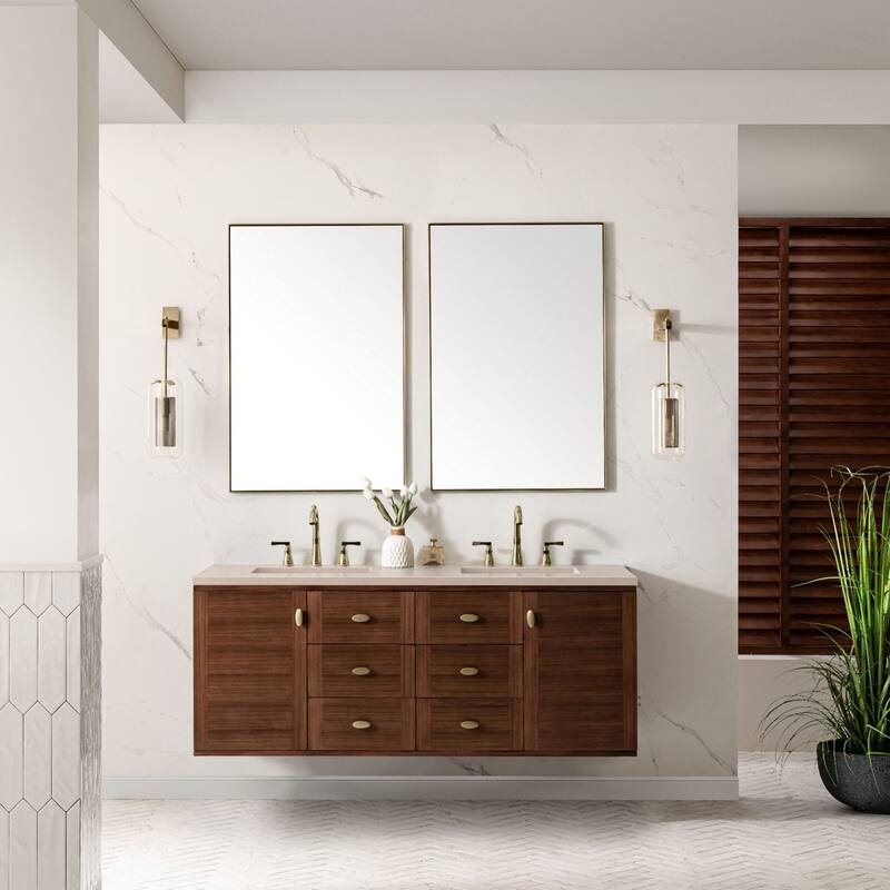 James Martin Vanities 670-V60D-3EMR Amberly 60" Free Standing or Wall