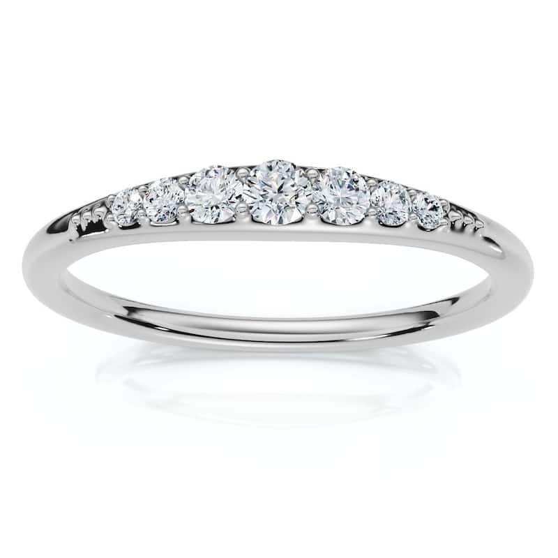 Bliss Diamond Stackable Graduated Diamond Anniversary Wedding Ring Gold or Pt Lab Grown