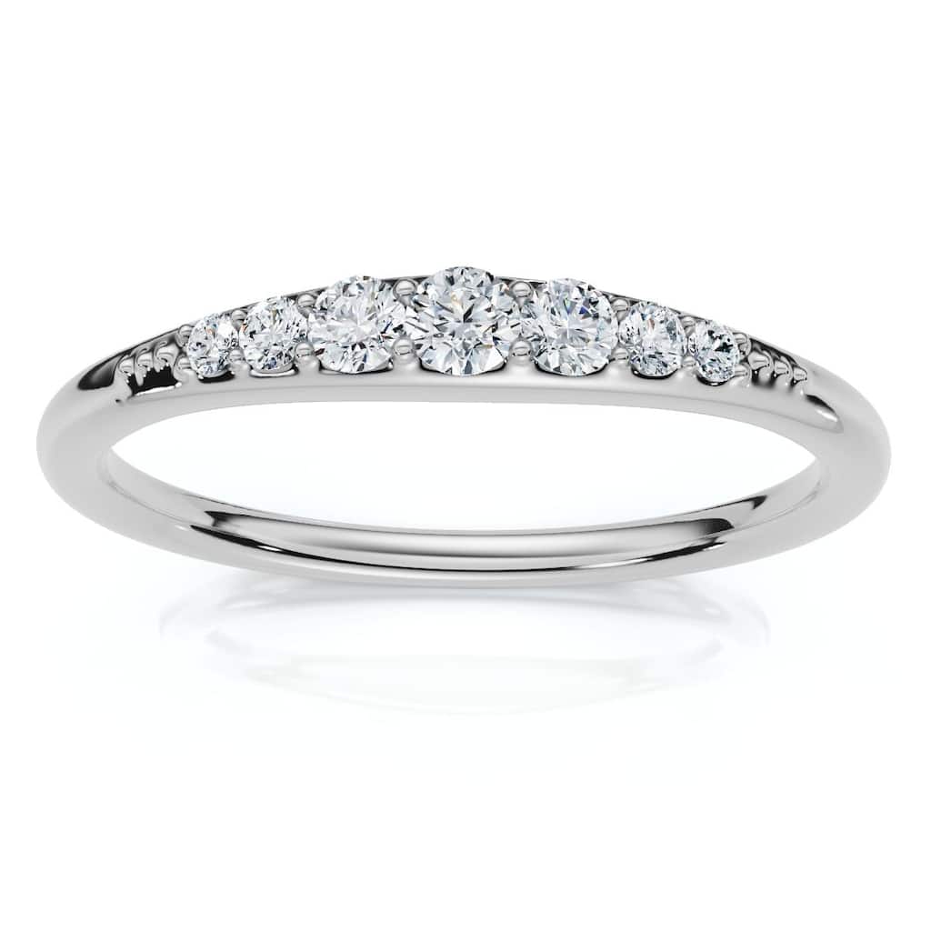 Bliss Diamond Stackable Graduated Diamond Anniversary Wedding Ring Gold or Pt Lab Grown