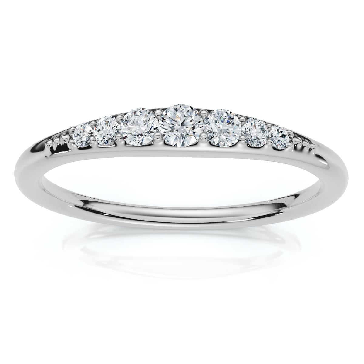 Bliss Diamond Stackable Graduated Diamond Anniversary Wedding Ring Gold or Pt Lab Grown