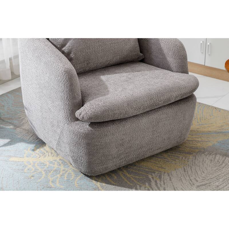 Swivel Barrel Accent Chairs Round Sofa Living Room Chairs, Grey Bed