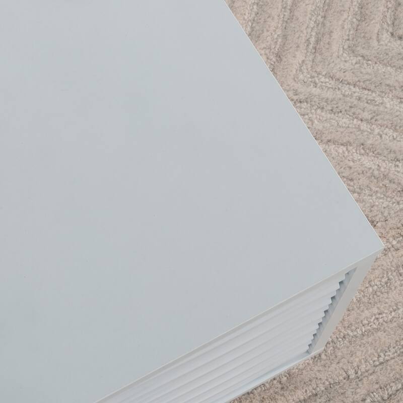 Engineered Wood Coastal Coffee Table with Drawer, White - 30.04"W x 31.06"D x 16.14"H