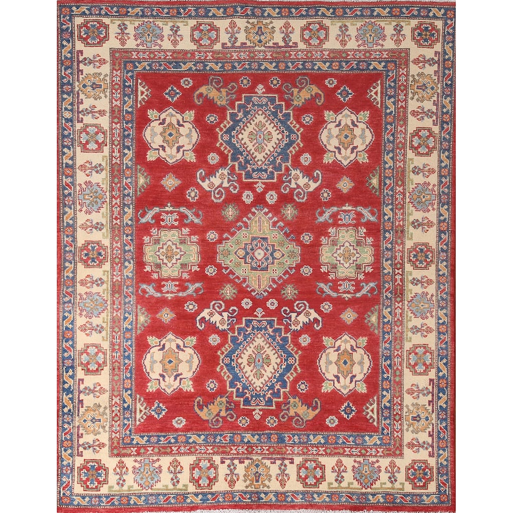 Traditional Kazak Area Rug Handmade Living Room Wool Carpet - 4'11" x 6'5"