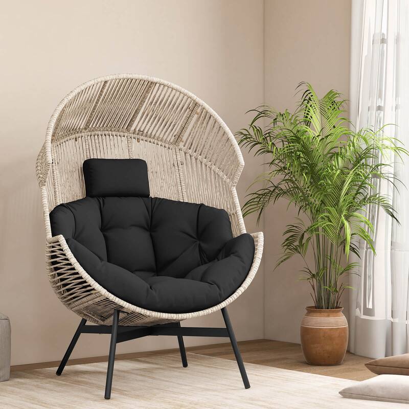 Costway Oversized Egg Style Chair with Cushions & Headrest Heavy-Duty - See Details