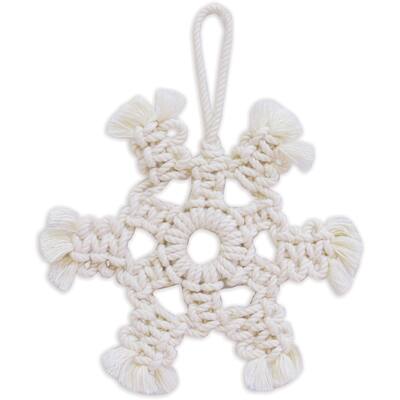 Cream Snowflake Ornament 6" -Set of 4