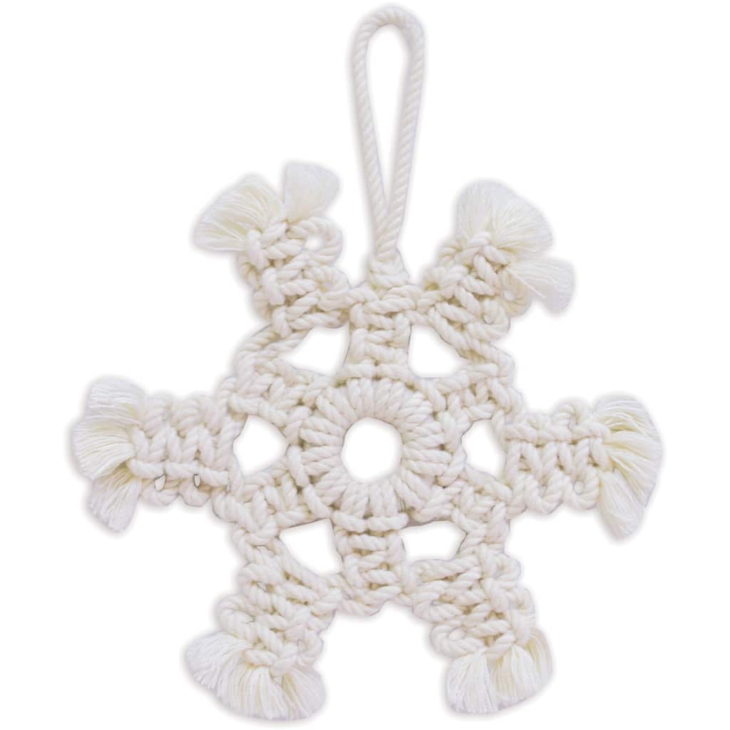 Cream Snowflake Ornament 6" -Set of 4