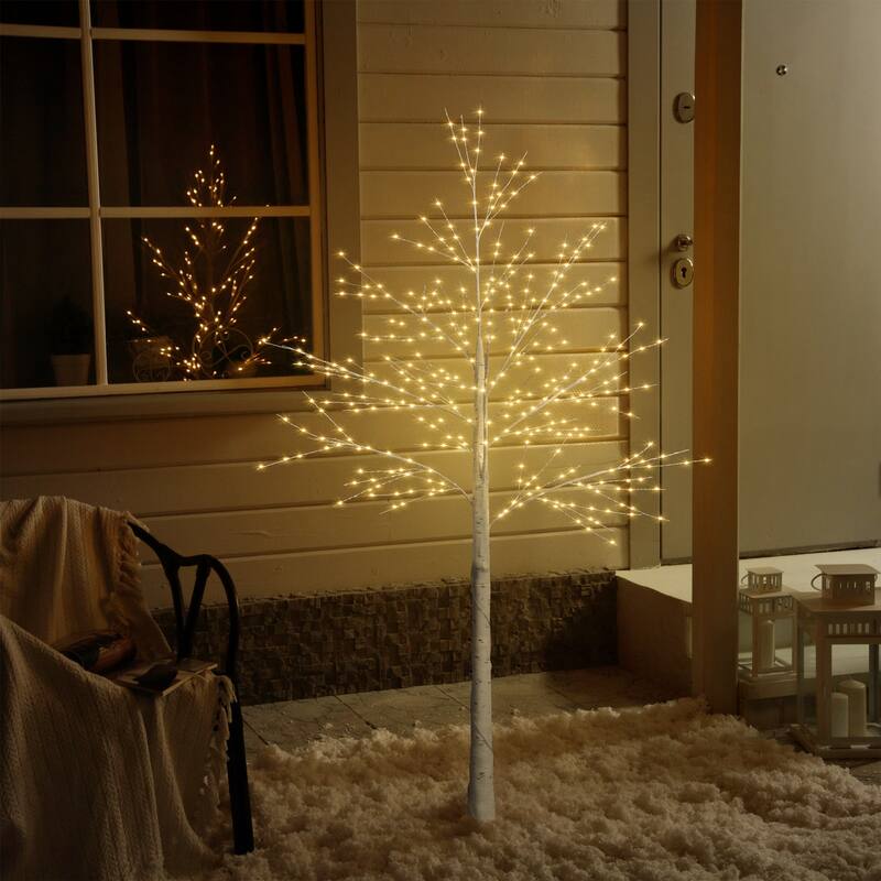 6ft Lighted Birch Tree for Home Decor