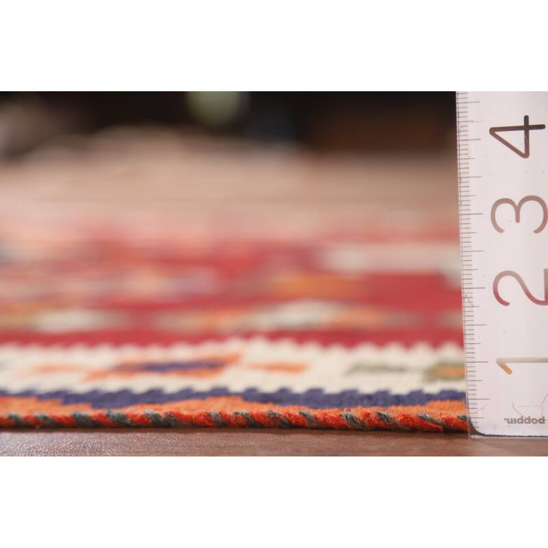 Vegetable Dye Kilim Qashqai Persian Area Rug Hand-Woven Wool Carpet - 4'7"x 8'0"