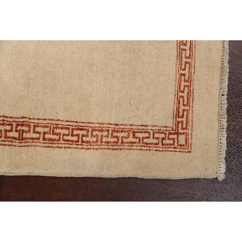 Bordered Geometric Gabbeh Kashkoli Oriental Area Rug Wool Hand-knotted - 3'0" x 5'2"